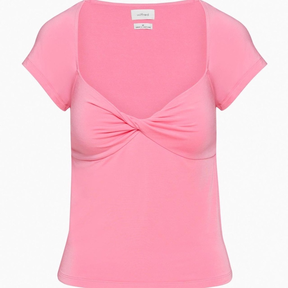 Wilfred Pink Cap Sleeve Tie Front Blouse